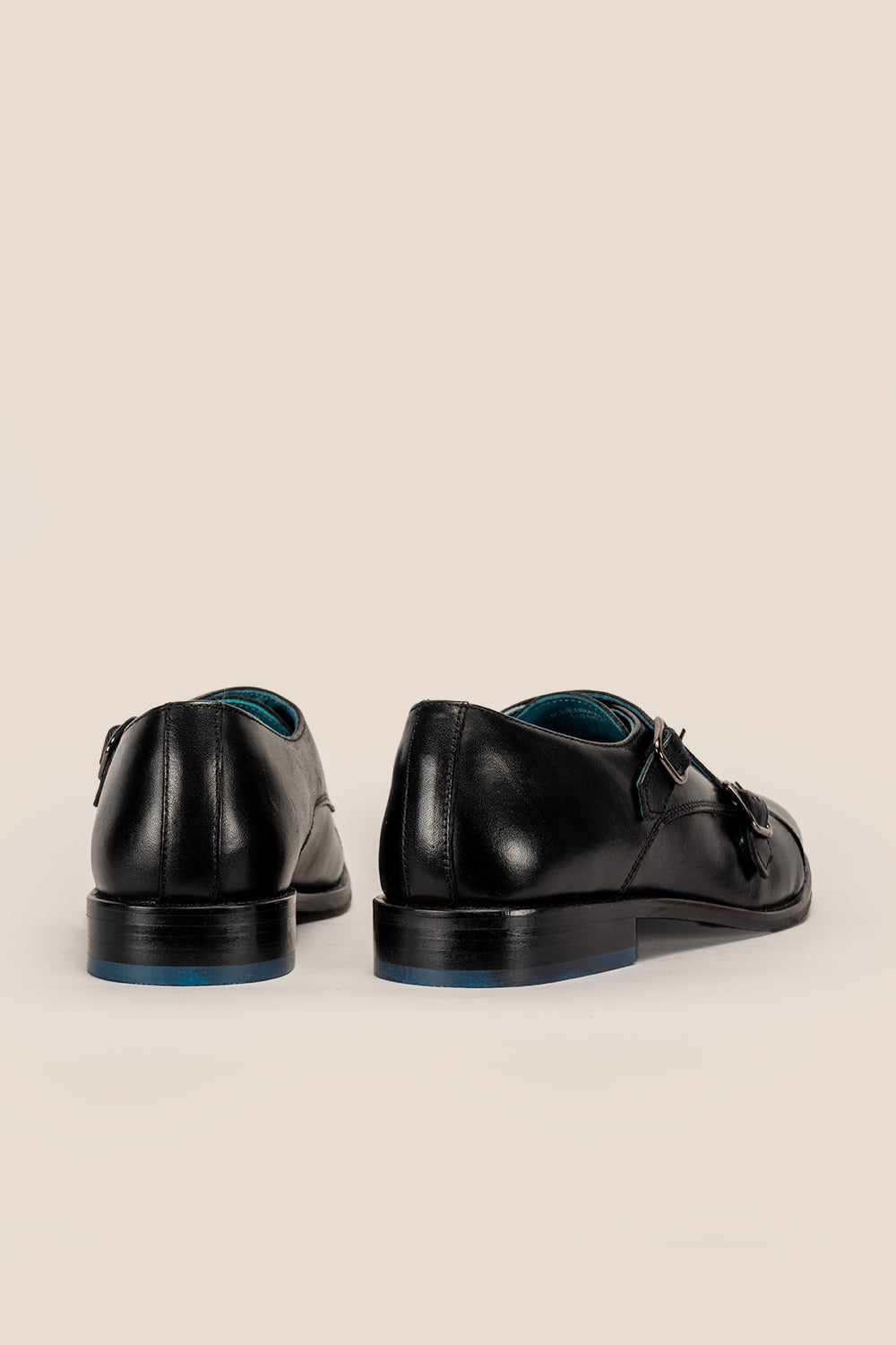 Oscar Black classic monk strap men’s leather shoes crafted from premium black leather, ideal for formal and smart casual wear.