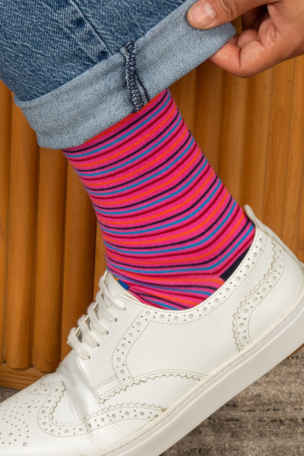 Oswin Hyde Contemporary six pairs of premium socks for men, featuring unique designs and timeless block colours.