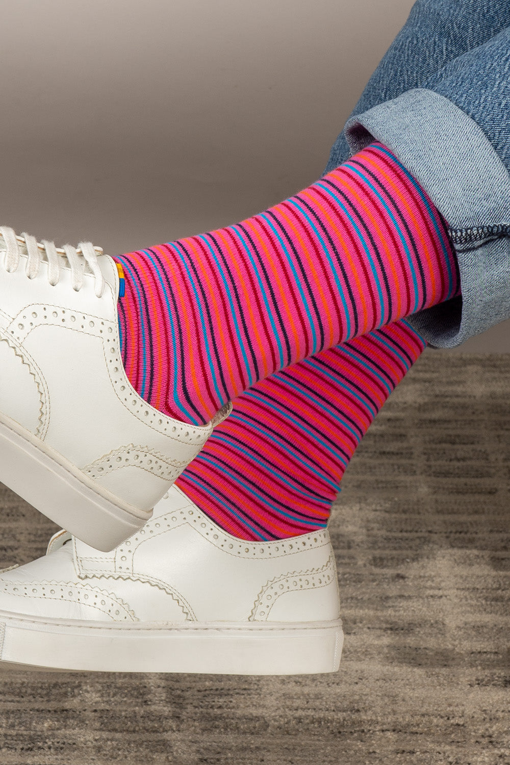 Oswin Hyde Contemporary six pairs of premium socks for men, featuring unique designs and timeless block colours.