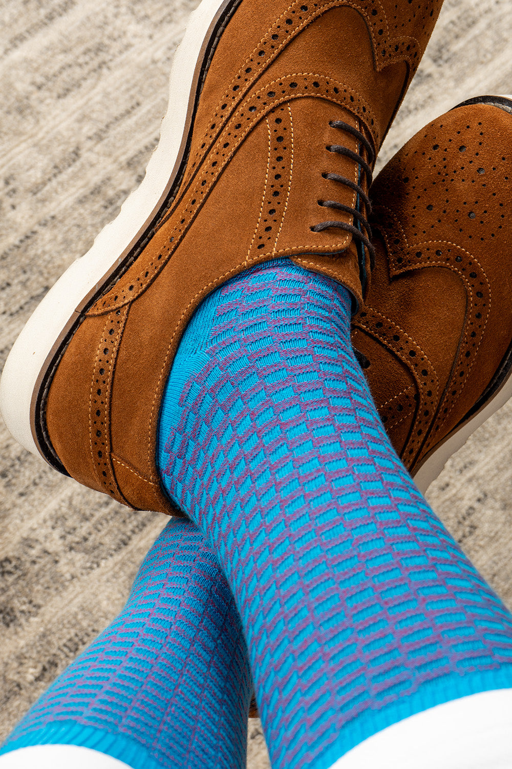 Oswin Hyde Contemporary six pairs of premium socks for men, featuring unique designs and timeless block colours.