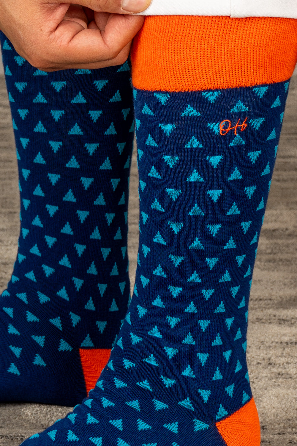 Oswin Hyde Contemporary six pairs of premium socks for men, featuring unique designs and timeless block colours.