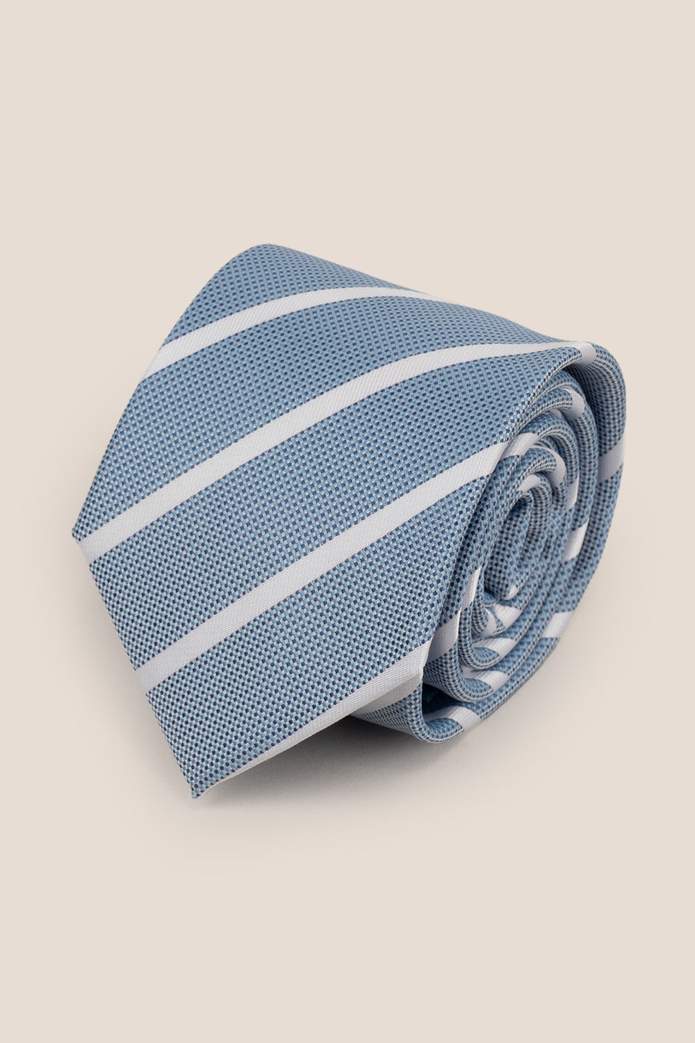 Stripe Blue White tie with sophisticated design, ideal for weddings, office wear, and formal events.