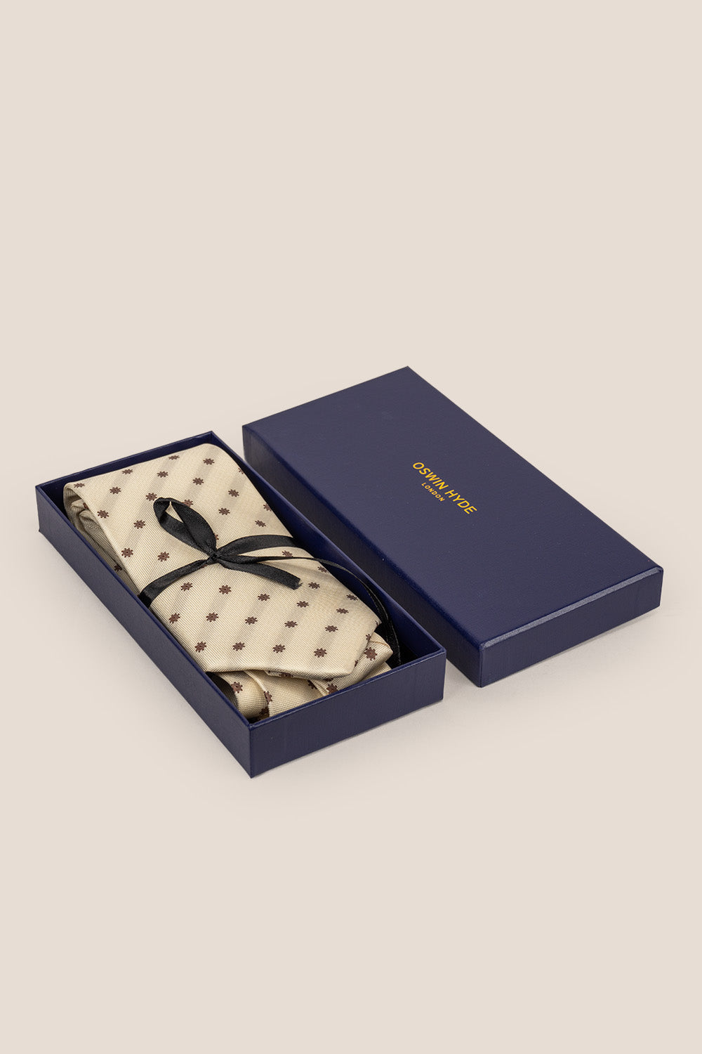Classic Floral Cream Brown tie with sophisticated design, ideal for weddings and formal occasions.