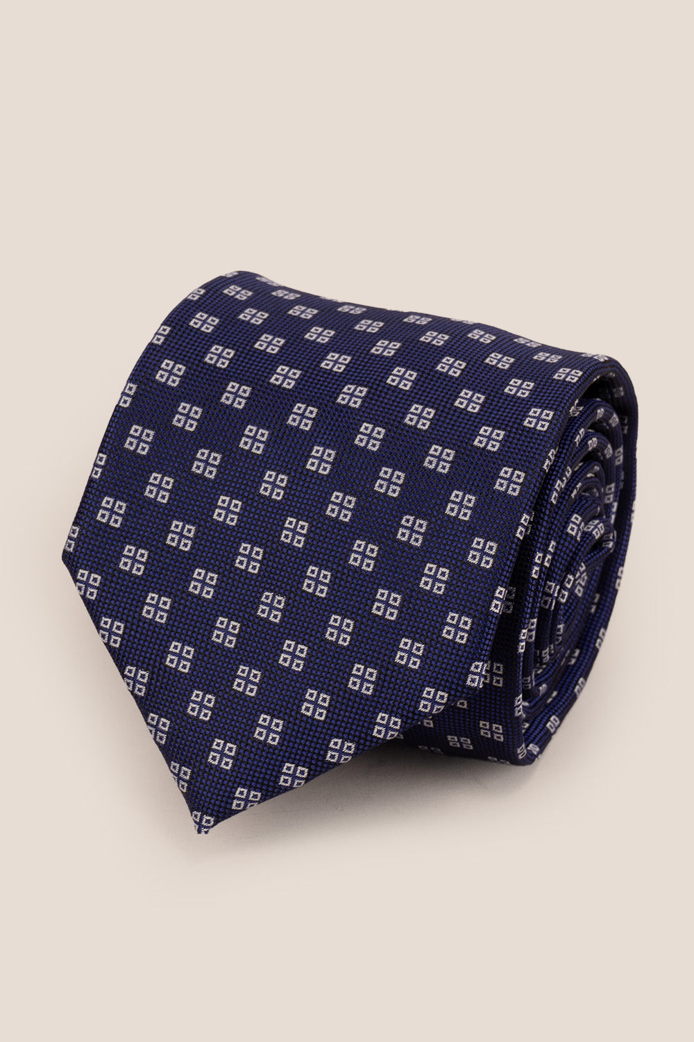 Geometric Squares Navy tie with unique design, ideal for weddings, office wear, and formal occasions.