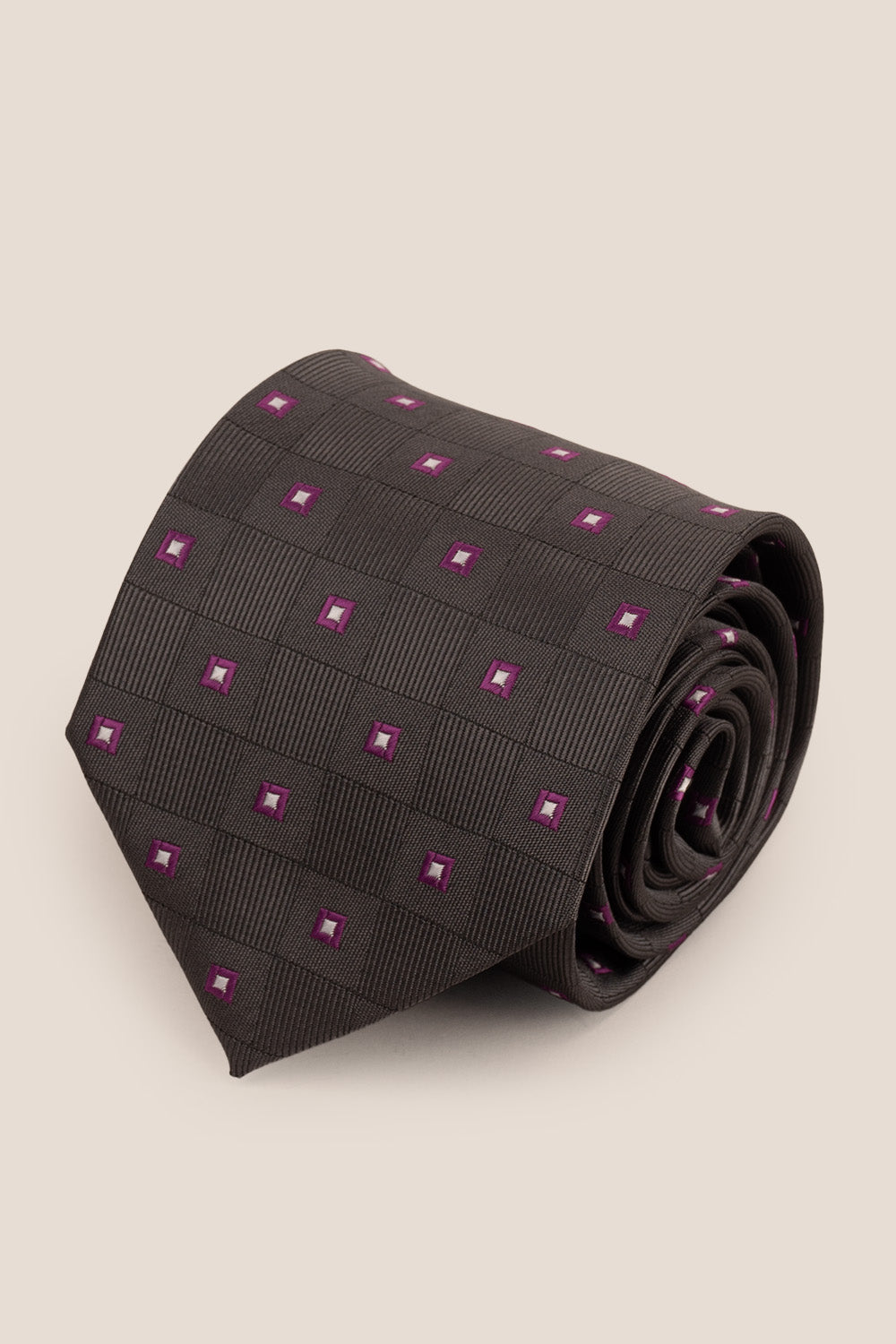 Multi Square Grey tie with versatile design, ideal for weddings, office wear, and formal occasions.