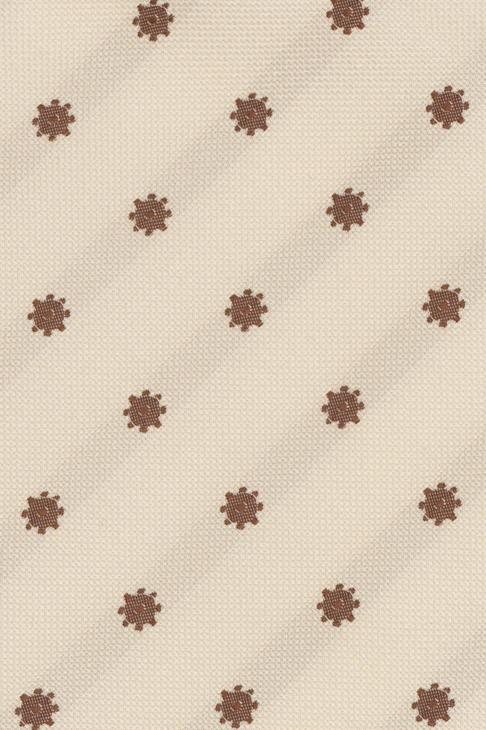 Classic Floral Cream Brown tie with sophisticated design, ideal for weddings and formal occasions.