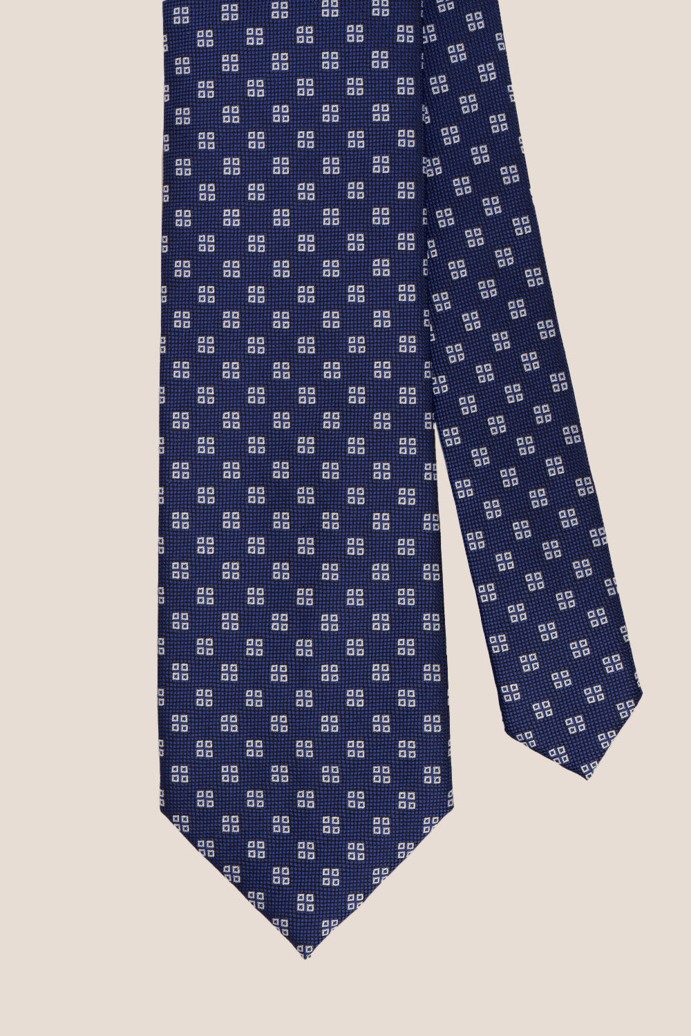 Geometric Squares Navy tie with unique design, ideal for weddings, office wear, and formal occasions.