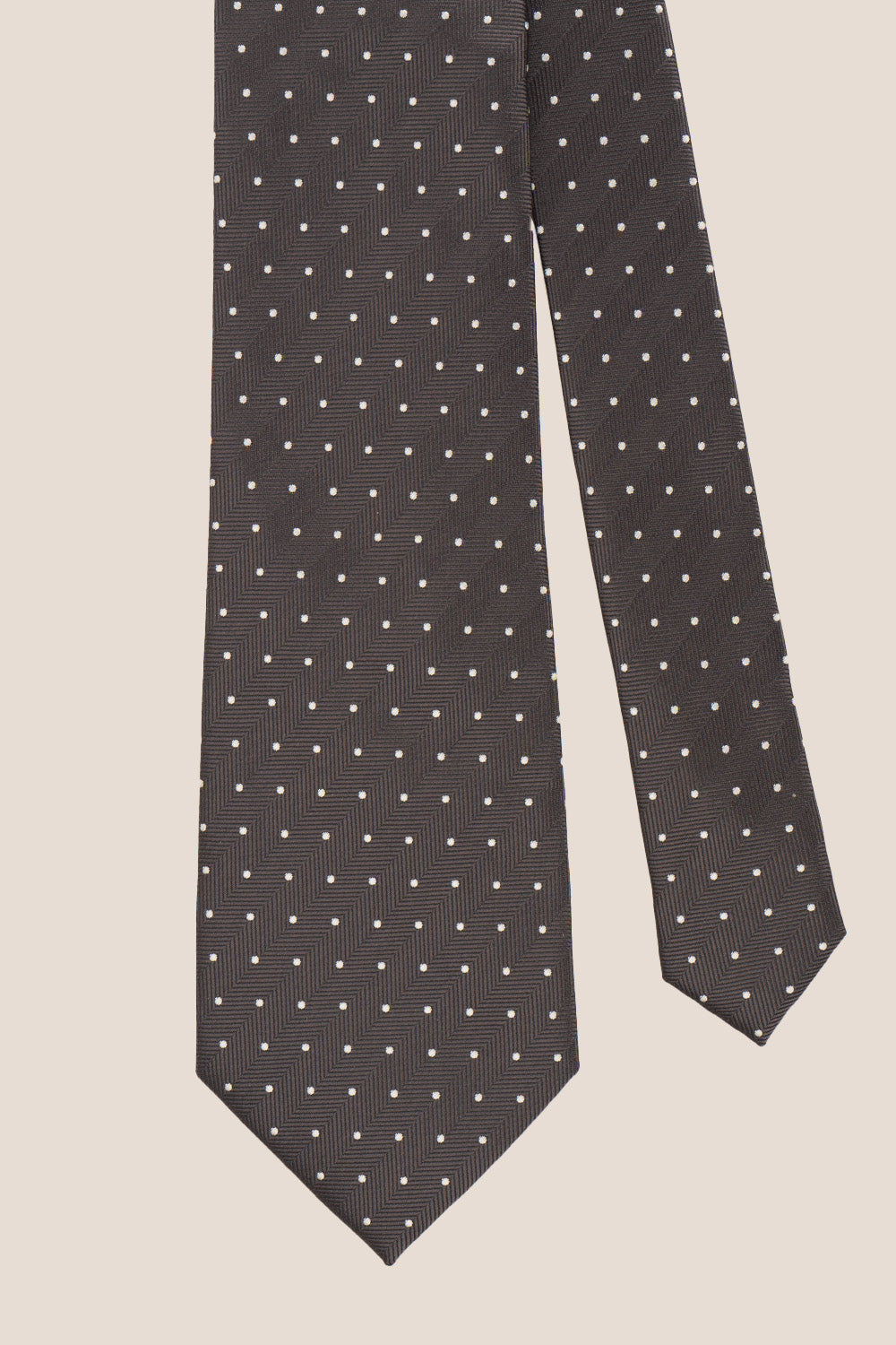 Polka Grey tie with sophisticated design, ideal for weddings, office wear, and casual outings.