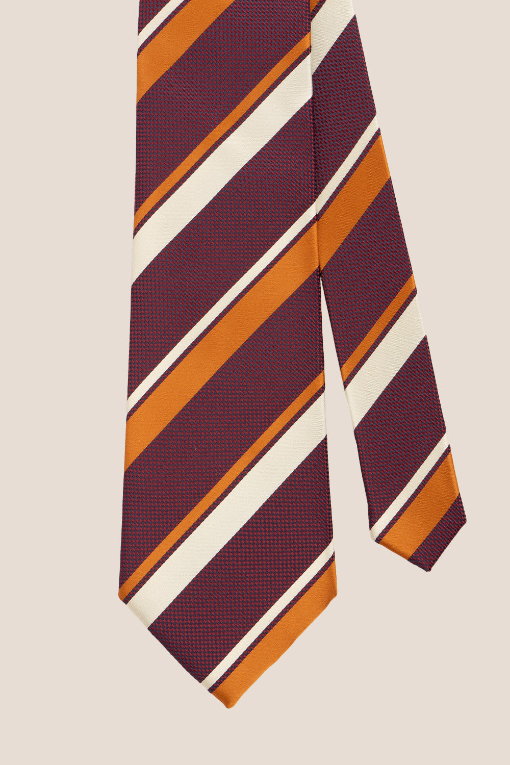 Broad Stripe Red White Orange tie with bold design, perfect for weddings, formal events, and office wear.
