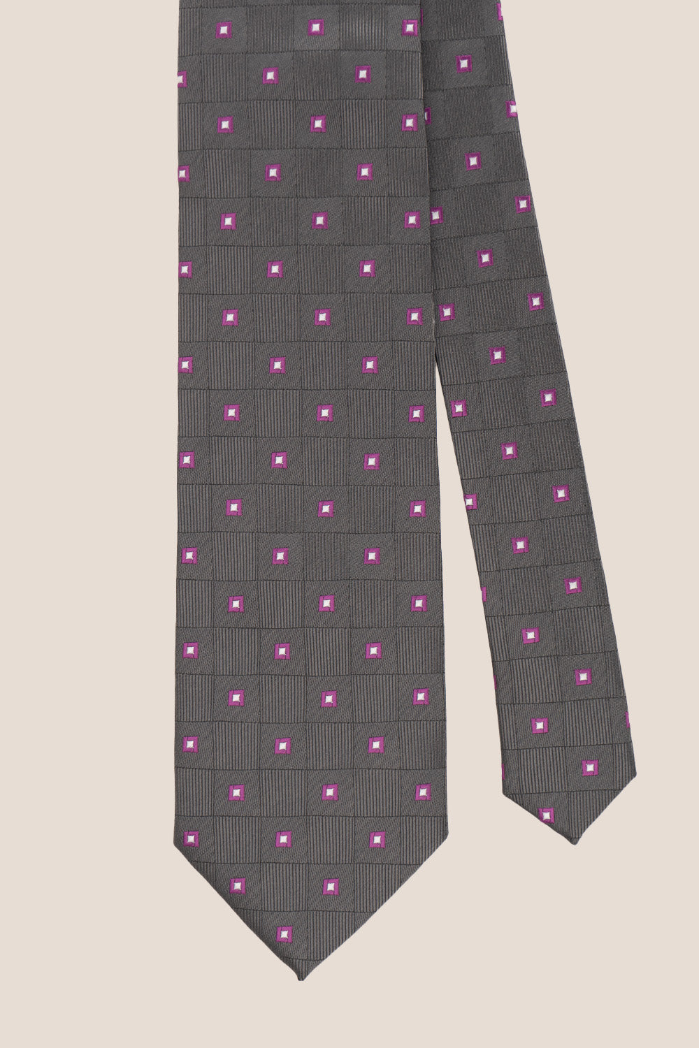 Multi Square Grey tie with versatile design, ideal for weddings, office wear, and formal occasions.