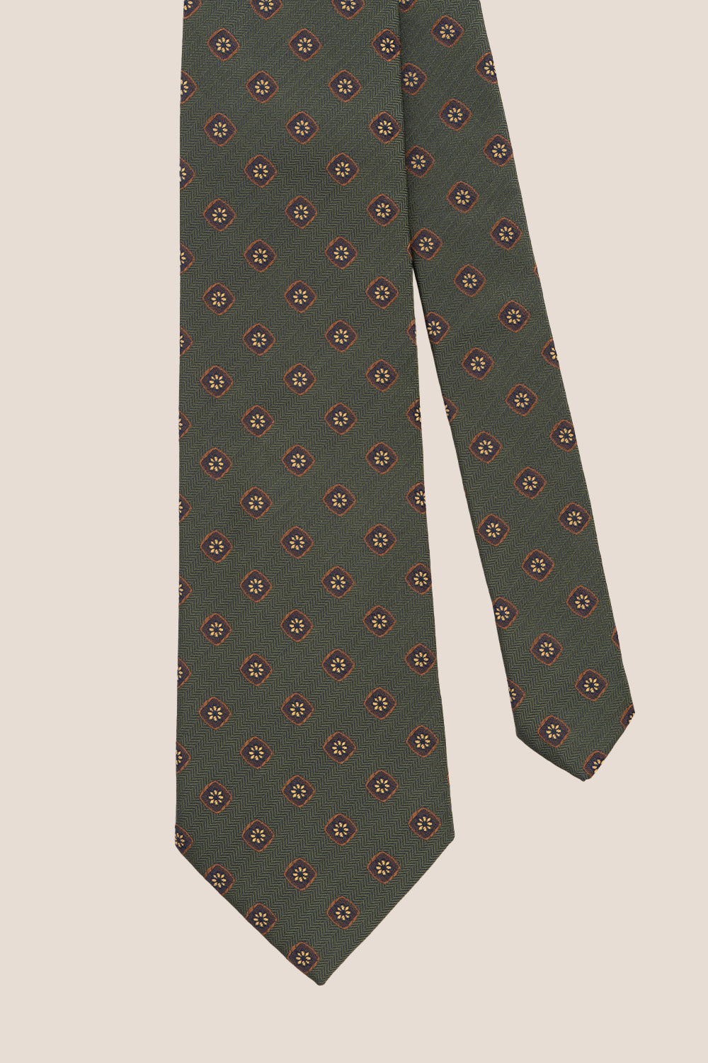 Vintage Geometric Green tie with sophisticated design, ideal for weddings, office wear, and casual outings.
