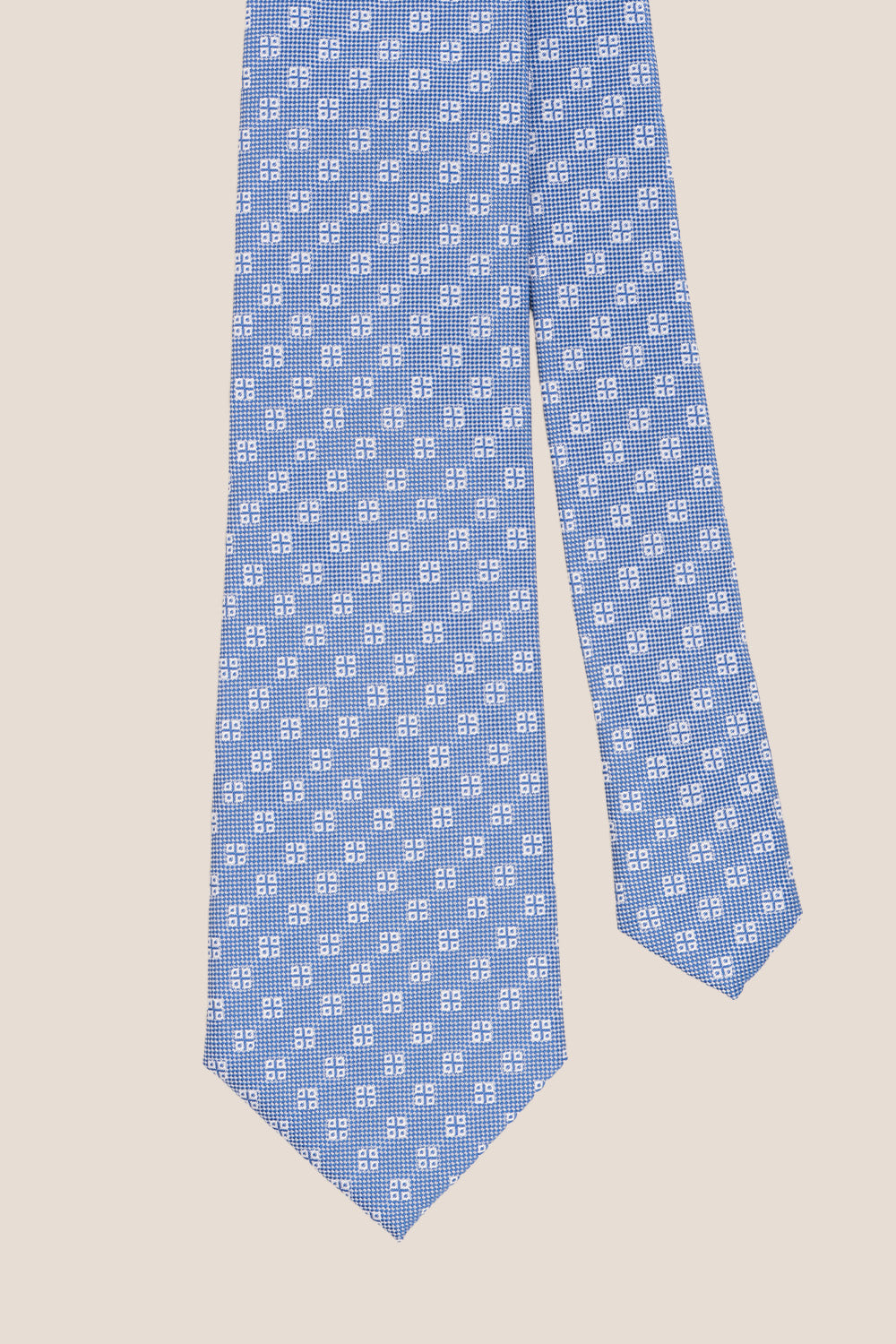 Geometric Squares Blue tie with sophisticated design, perfect for weddings, office wear, and upscale occasions.
