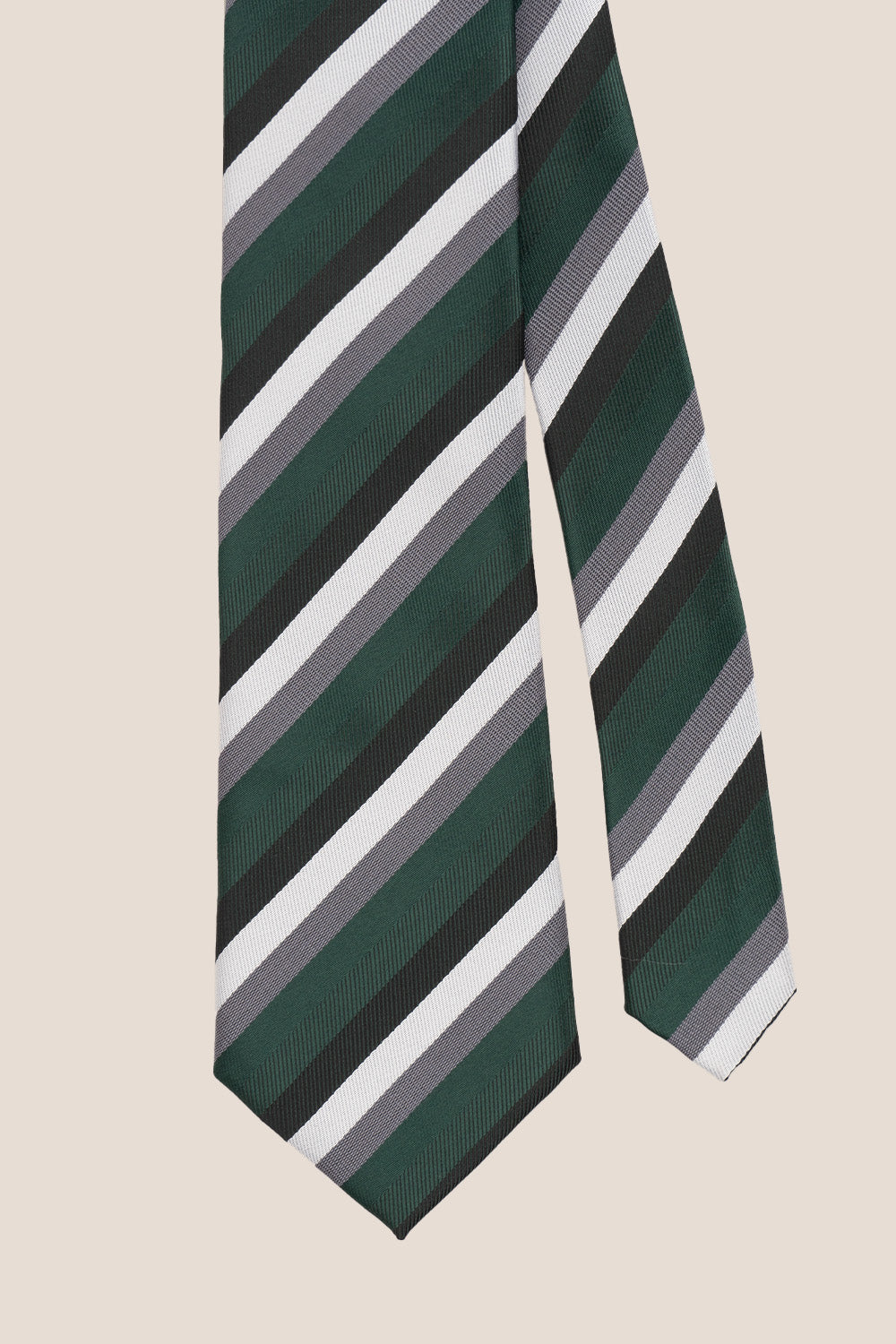 Classic Multi Stripe Green tie with sophisticated design, perfect for weddings, office wear, and formal occasions.