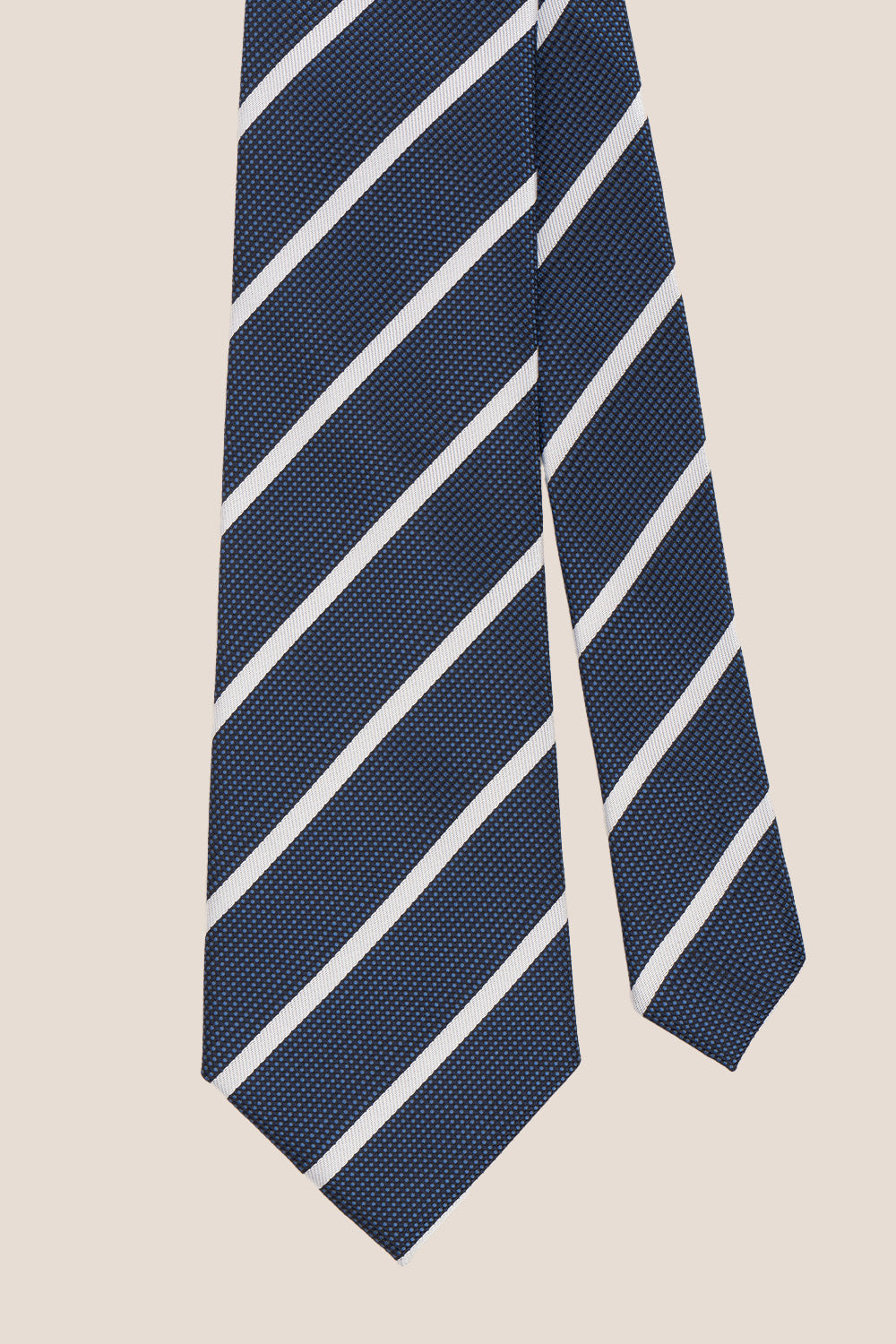 Stripe Navy White tie with sophisticated design, ideal for weddings, office wear, and special occasions.