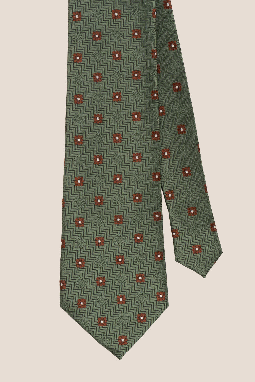 Stripes and Squares Green tie with stylish design, ideal for office wear and casual occasions.