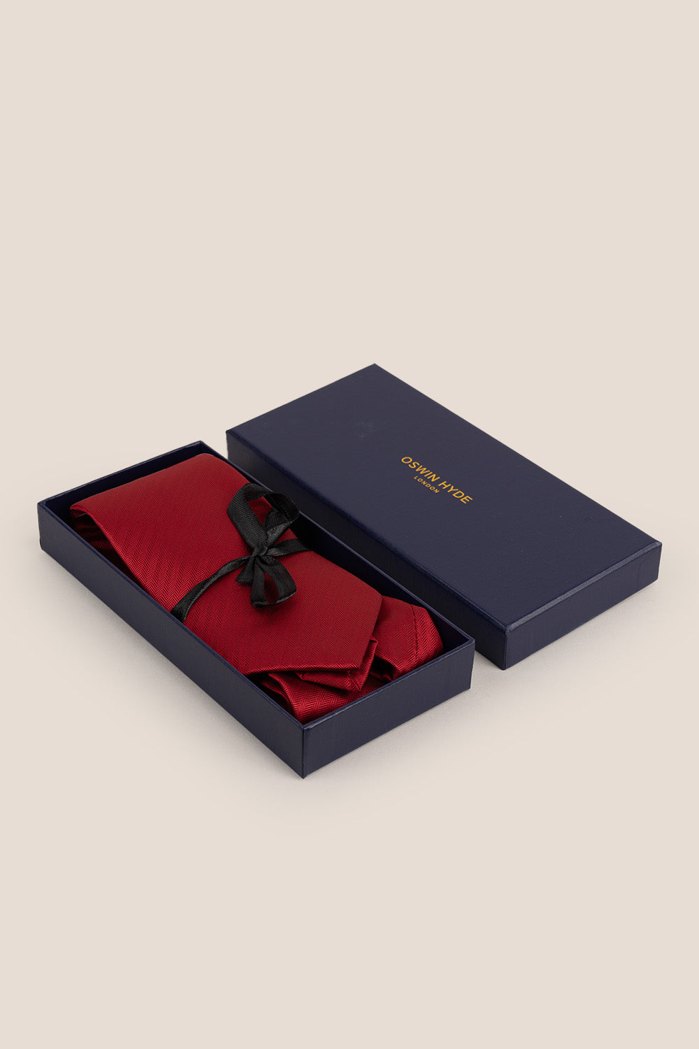 Red Self Stripe tie with bold design, ideal for weddings, office wear, and formal occasions.