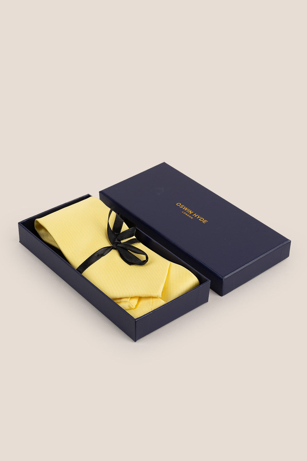 Yellow Ribbed tie with elegant design, perfect for weddings, office wear, and formal occasions.