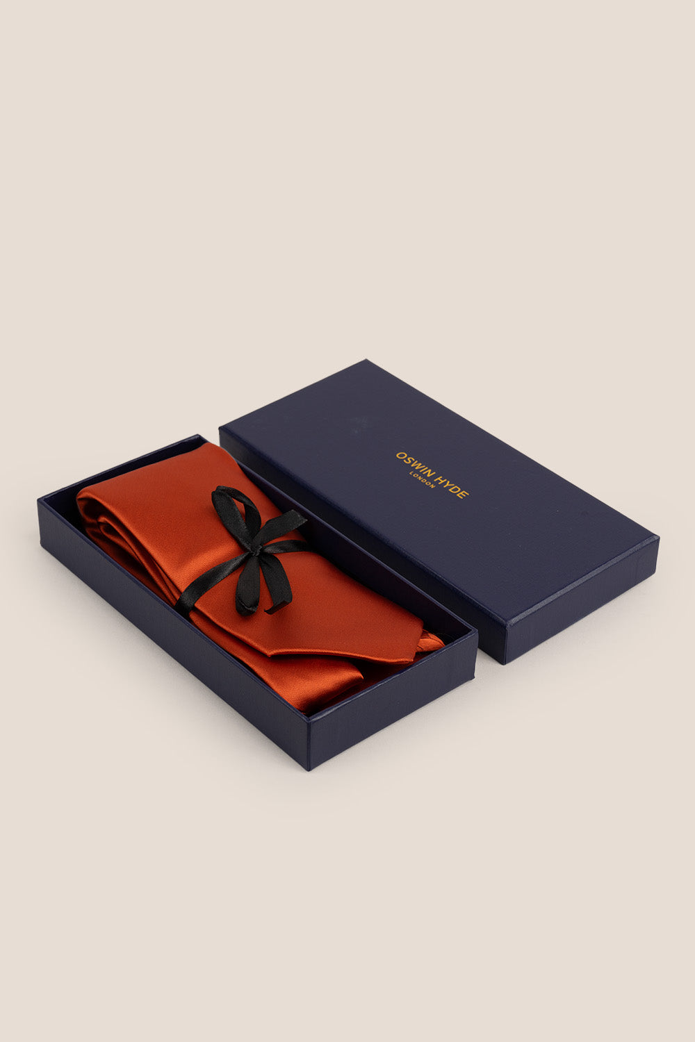 Sleek Orange tie with smooth design, perfect for weddings, office wear, and formal occasions.
