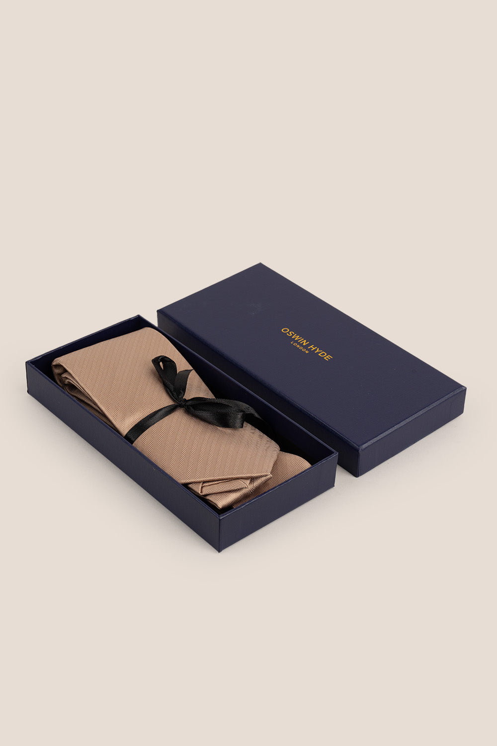 Champagne Self Stripe tie with elegant design, perfect for weddings, office wear, and formal events.