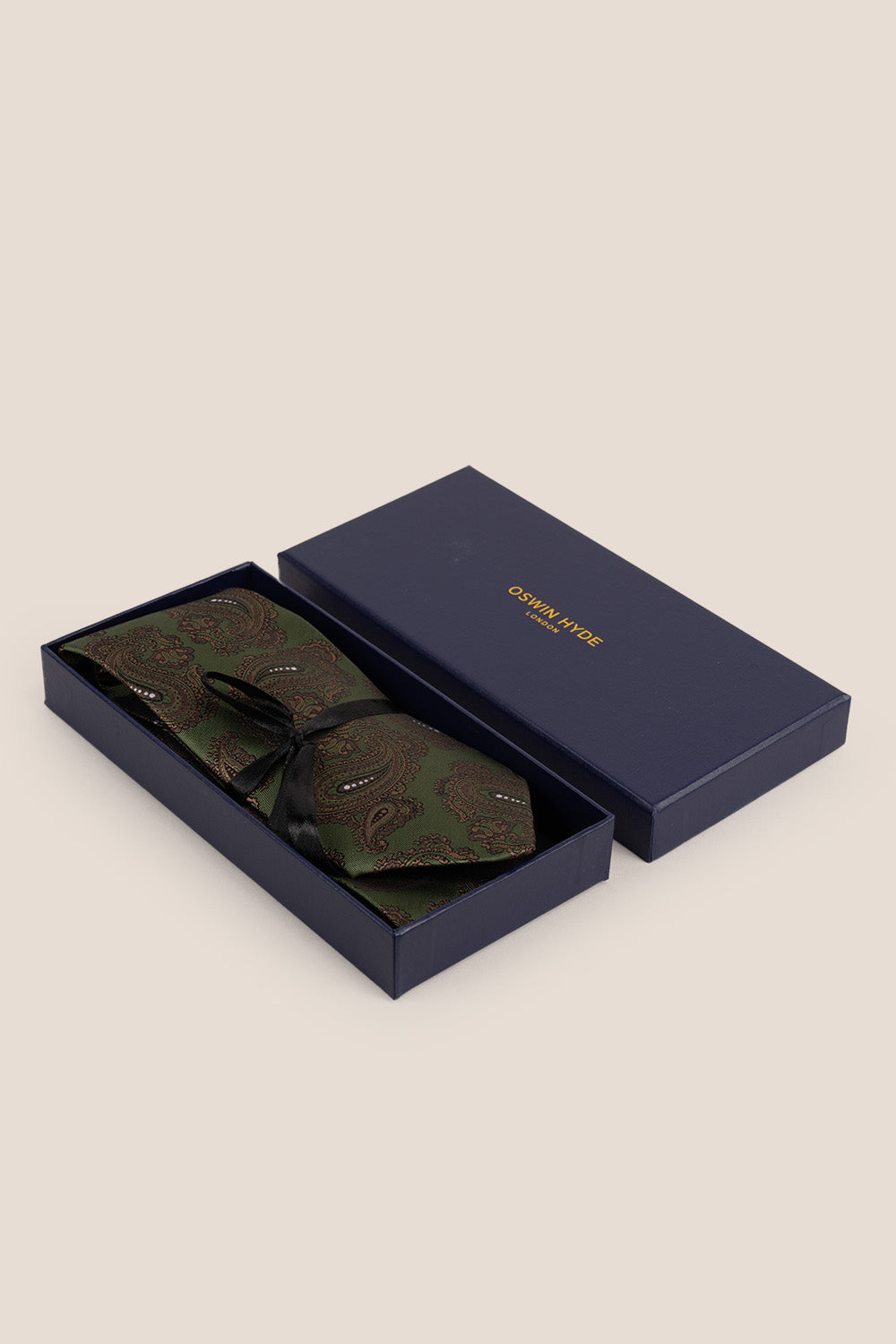 Paisley Green tie with intricate design, perfect for weddings, office wear, and casual events.