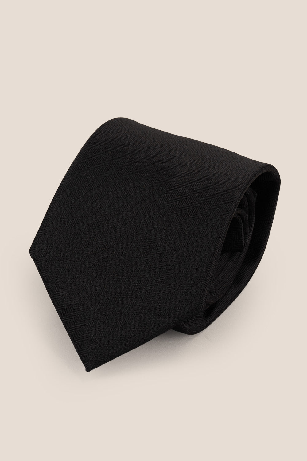 Black Self Stripe tie with sophisticated design, perfect for weddings, office wear, and formal occasions.