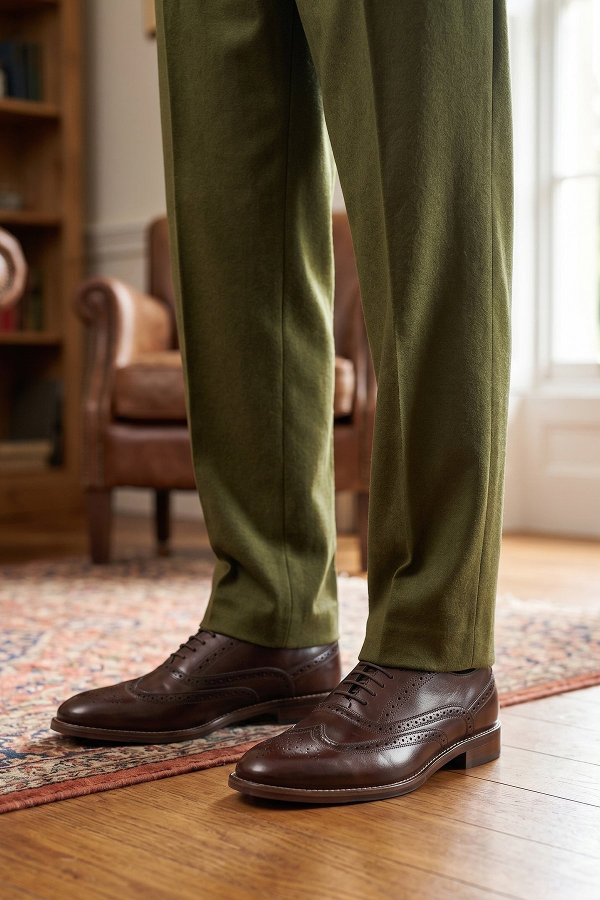 Experience comfort and style with the Winston wide fit Brown brogue. Premium leather, classic brogue detailing, and extra room for all-day wear.