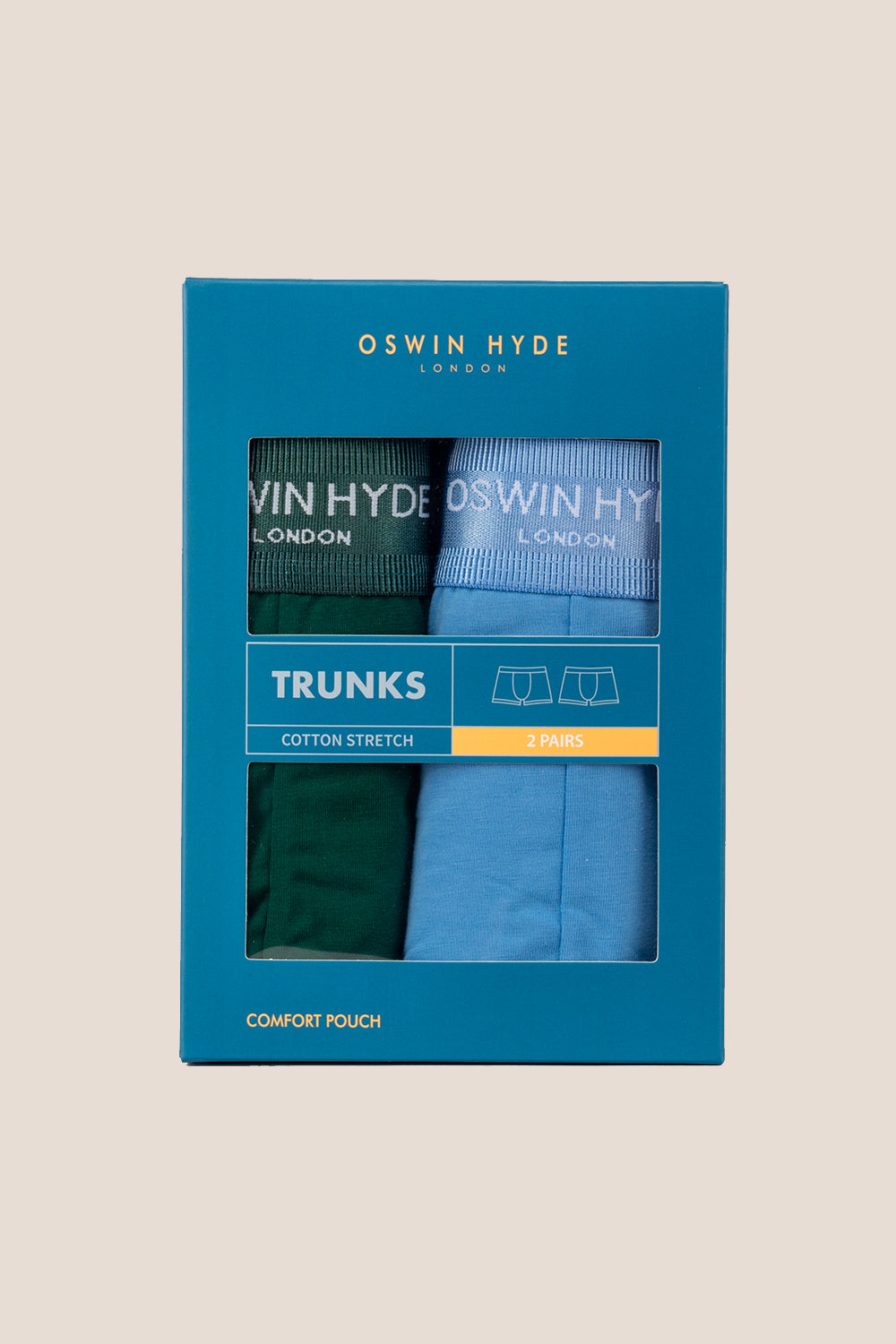 Gib Premium Cotton Boxer Trunks – 2 Pack featuring soft cotton fabric, elastic waistband, and elegant comfort in a stylish fit.