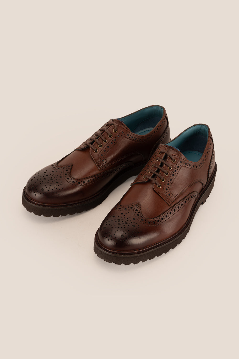 Gordon Brown Derby brogue leather shoes for men with detailed perforations, premium leather, and classic lacing — perfect for formal and smart-casual dressing.