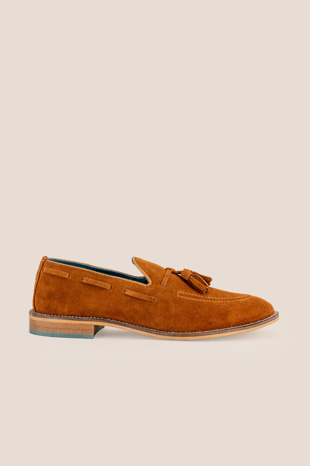 Oswin Hyde: Issac Walnut Suede Men's Tassel Loafers