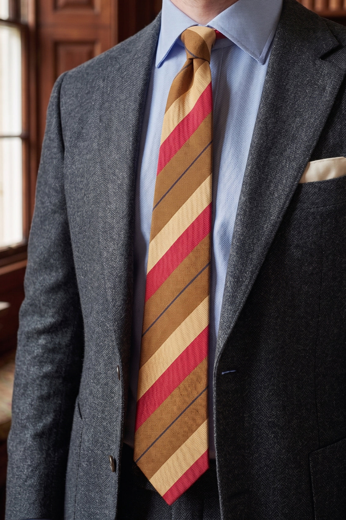 Red And Gold Stripes ties for men. Crafted from premium materials, these ties add a refined touch to any outfit