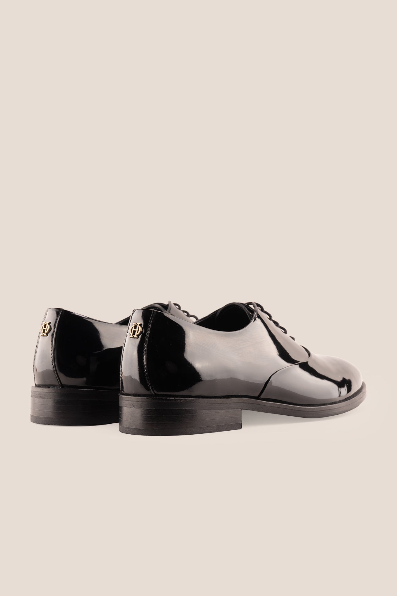 Bow Black men's leather patent shoes. The men's smart black shoes exude luxury and sophistication, perfect for weddings