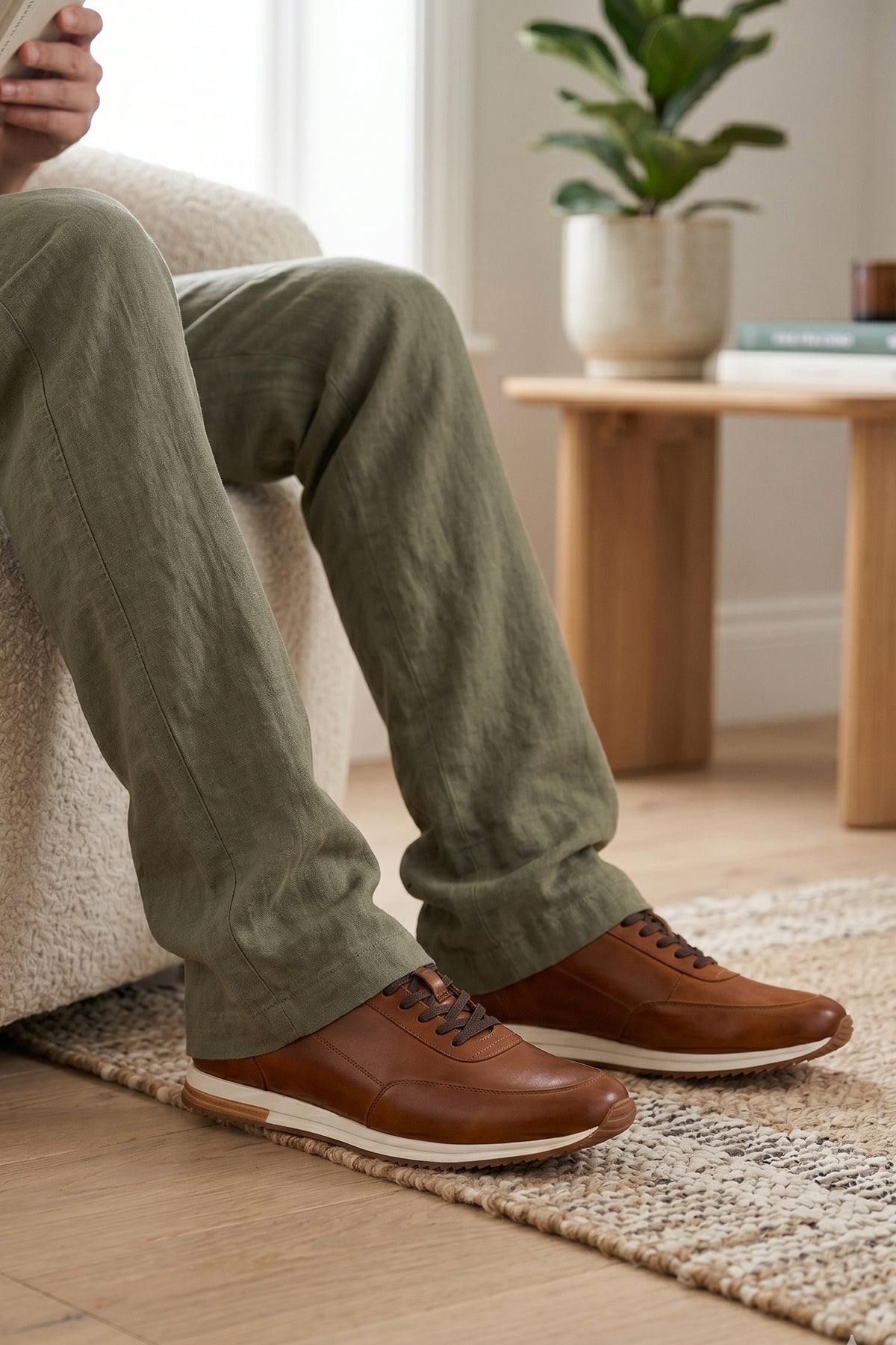 Spencer Tan Leather Sneakers | Oswin Hyde
