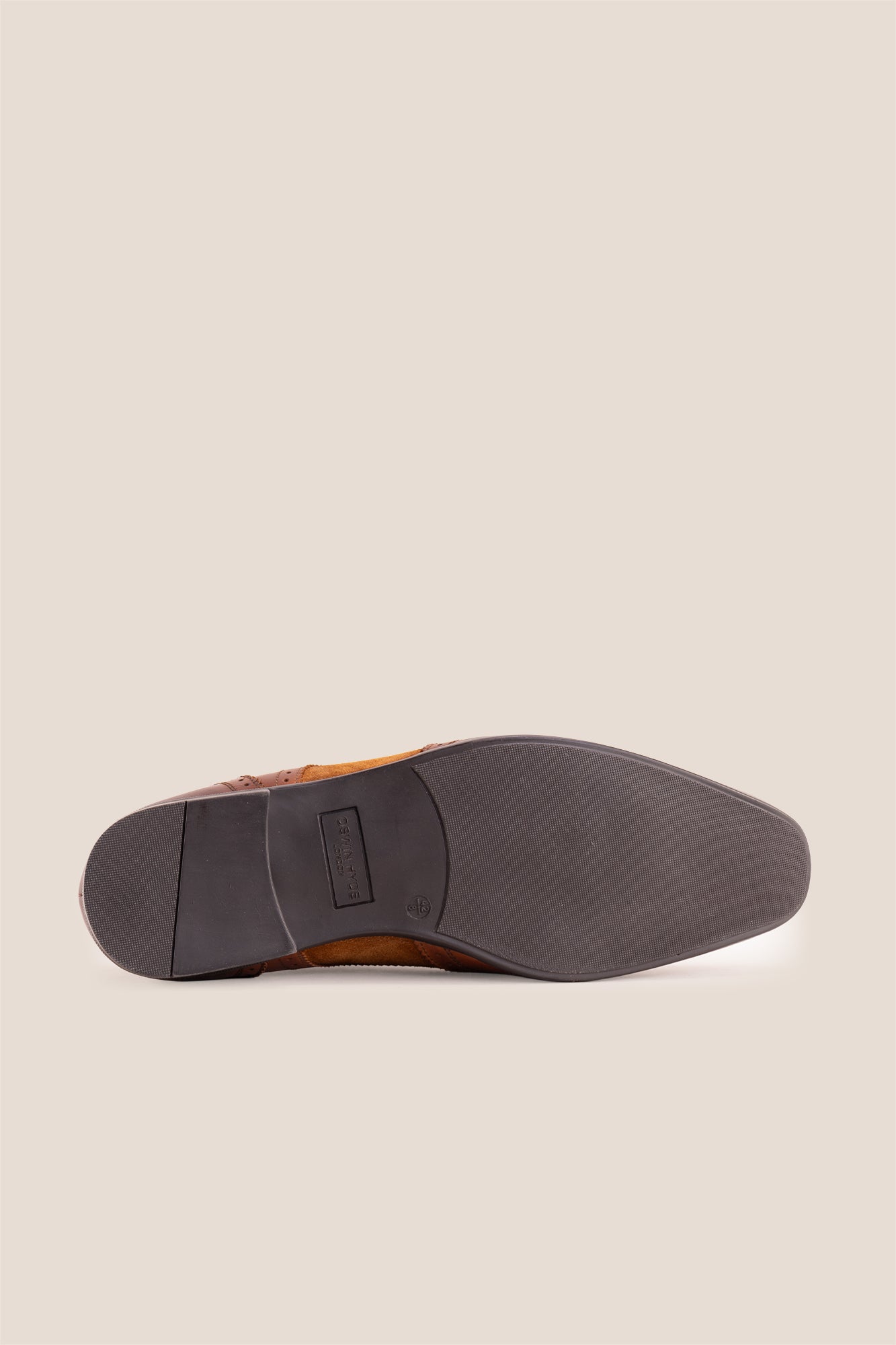 Miller Tan Suede men’s leather and suede brogue shoes with wingtip detailing.