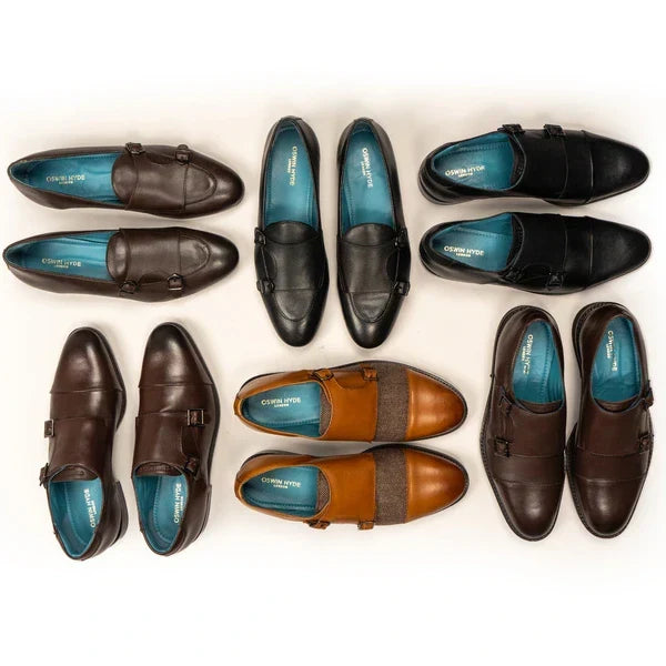 Men's tan leather loafers by Oswin Hyde