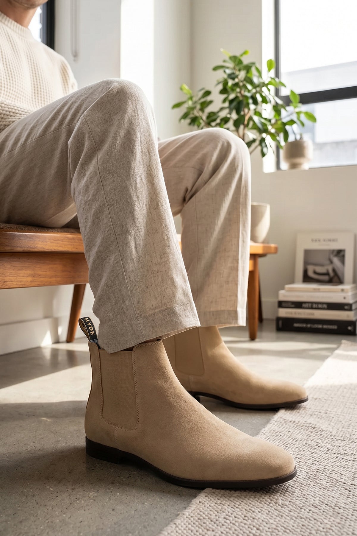 Man wearing Darwin Sand Suede Chelsea boot for men  | Best Chelsea boots
