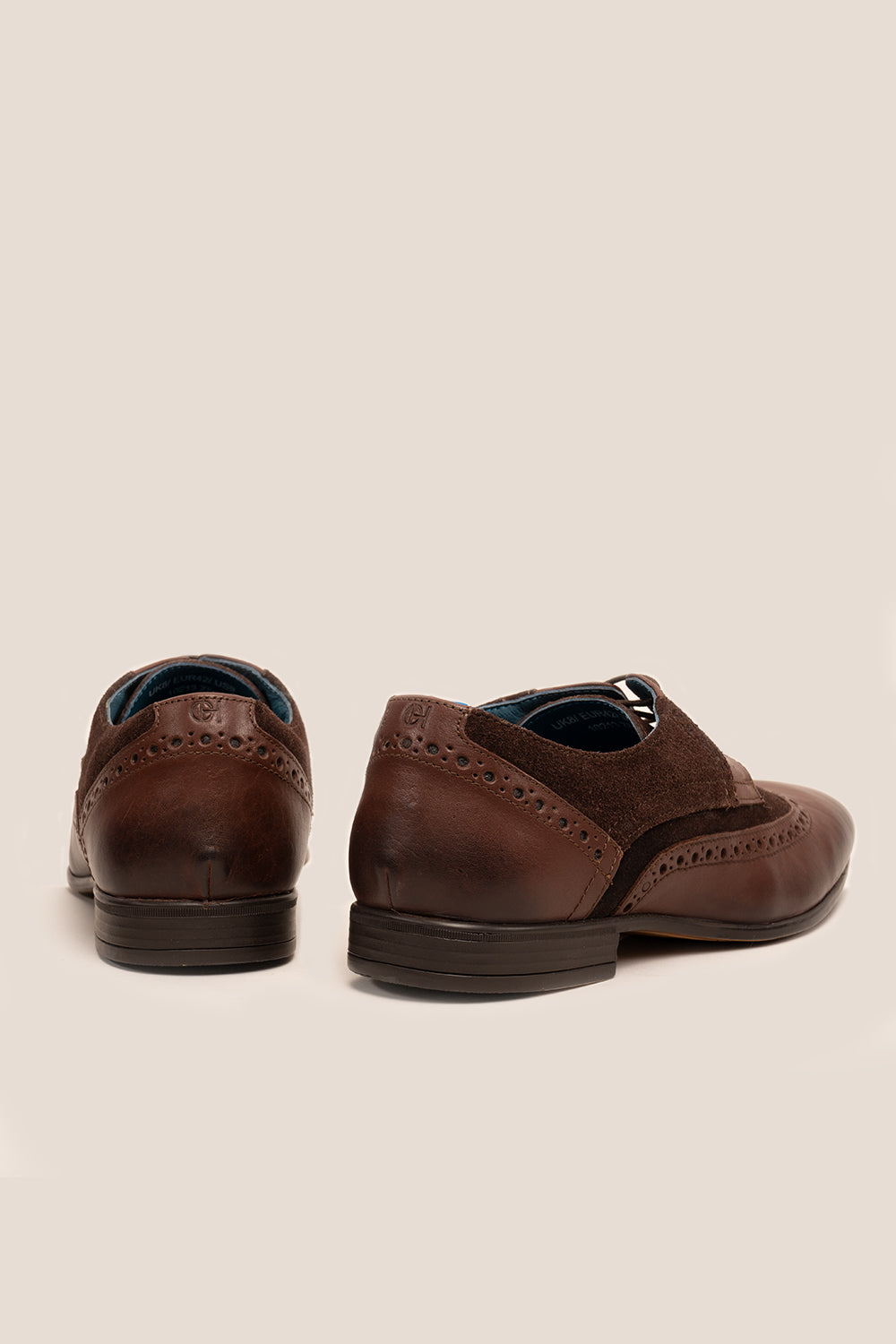 Miles Brown Leather/Suede Brogue Shoes Oswin Hyde