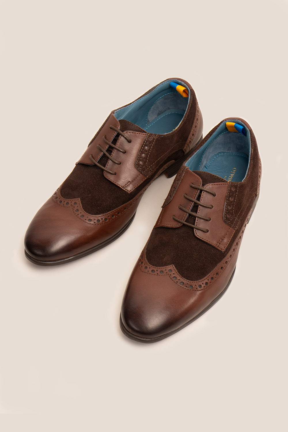 Miles Brown Leather/Suede Brogue Shoes Oswin Hyde
