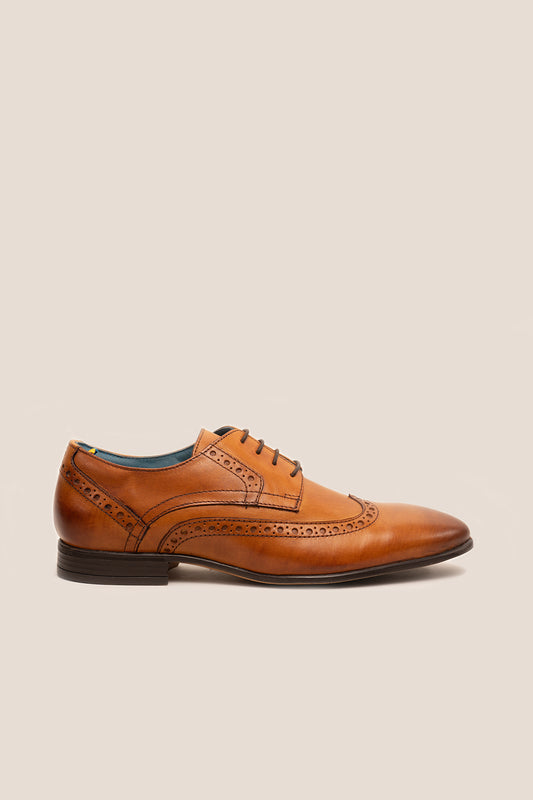Miles Tan Leather Brogue Shoes Oswin Hyde