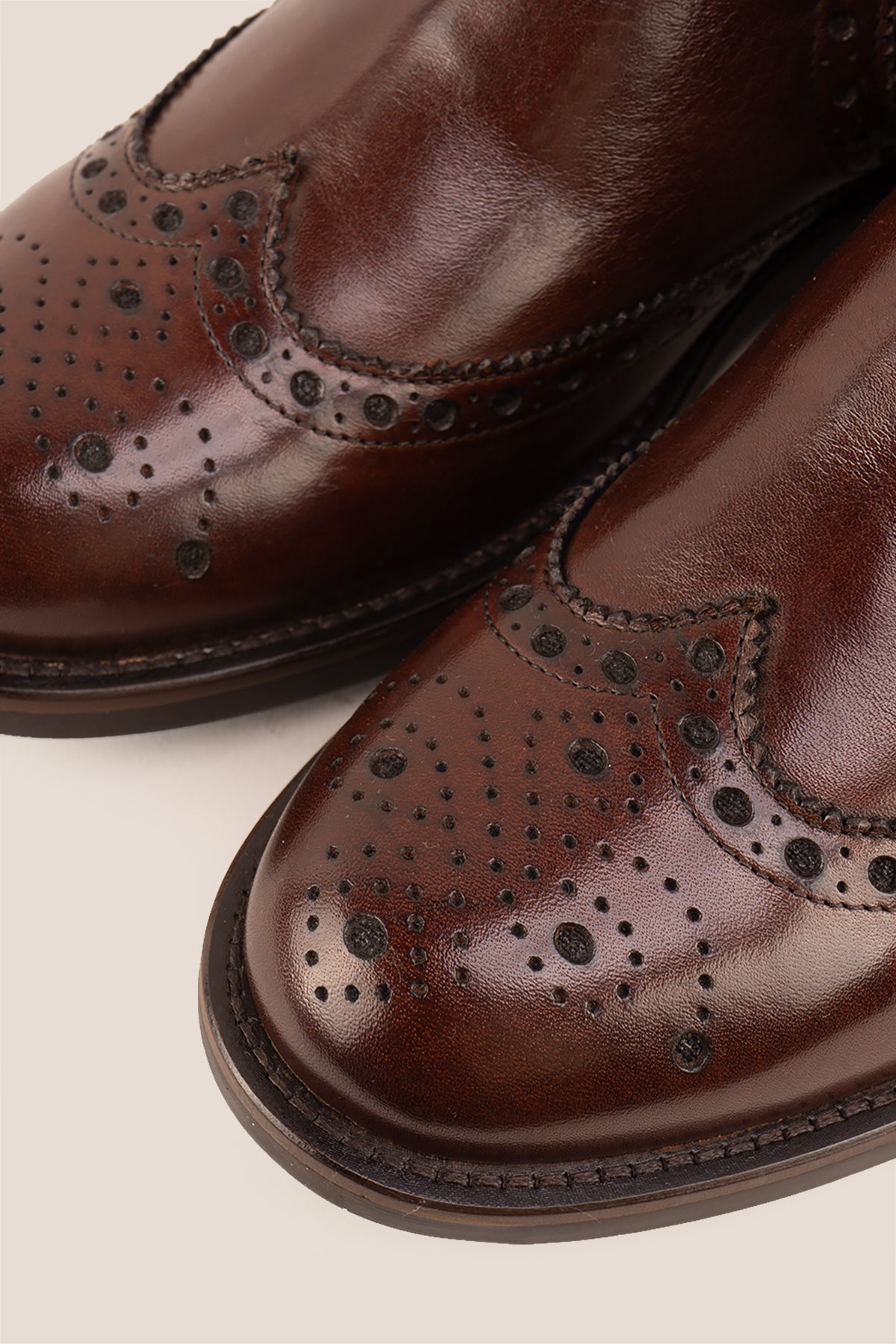 Gavin Brown leather Chelsea boots for men featuring a classic wing cap brogue design with refined stitching and polished finish