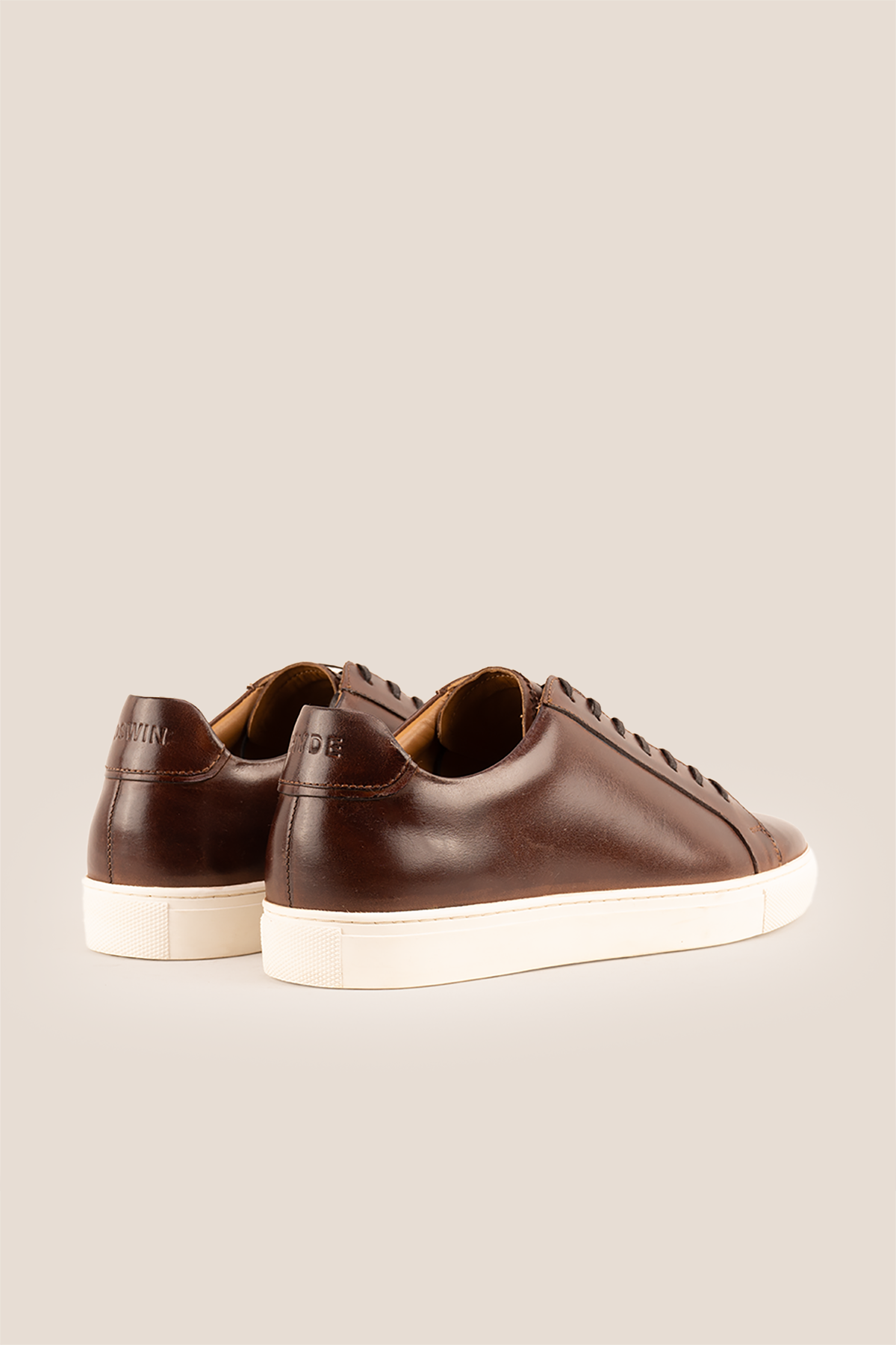 Harper brown leather classic trainers for men featuring durable leather upper and comfortable sole, ideal for casual and smart-casual wear.
