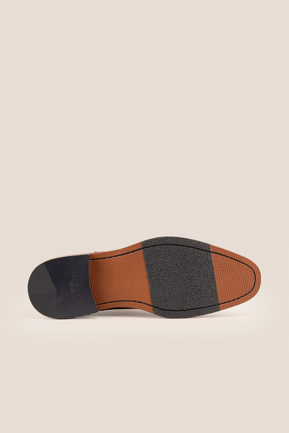 Creed tan men's leather shoes with timeless five-eyelet toecap brogue design, crafted in premium leather for a refined, sophisticated look