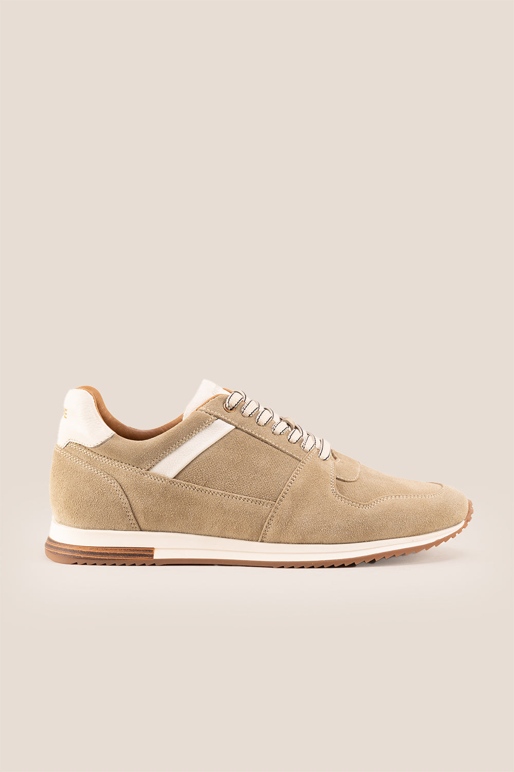 Rory sand suede leather sneakers for men, showcasing premium craftsmanship and durable construction for stylish everyday wear