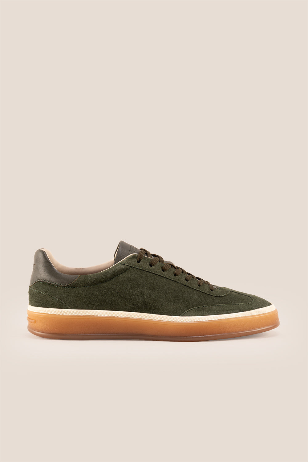 Smith green suede men's sneakers with a sleek seven-eyelet design, crafted from premium suede for a modern, sophisticated look and comfortable fit