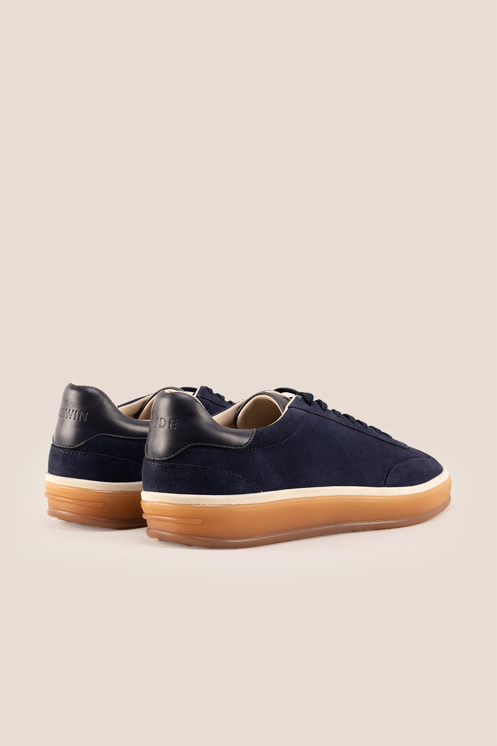 Smith navy suede men's sneakers with a sleek seven-eyelet design, crafted from premium suede for modern style, comfort, and durability