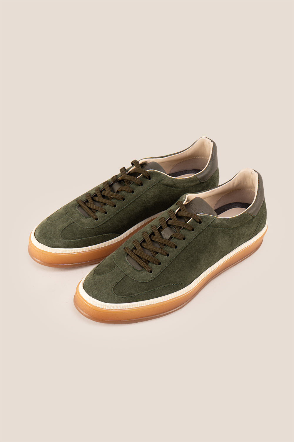 Smith green suede men's sneakers with a sleek seven-eyelet design, crafted from premium suede for a modern, sophisticated look and comfortable fit