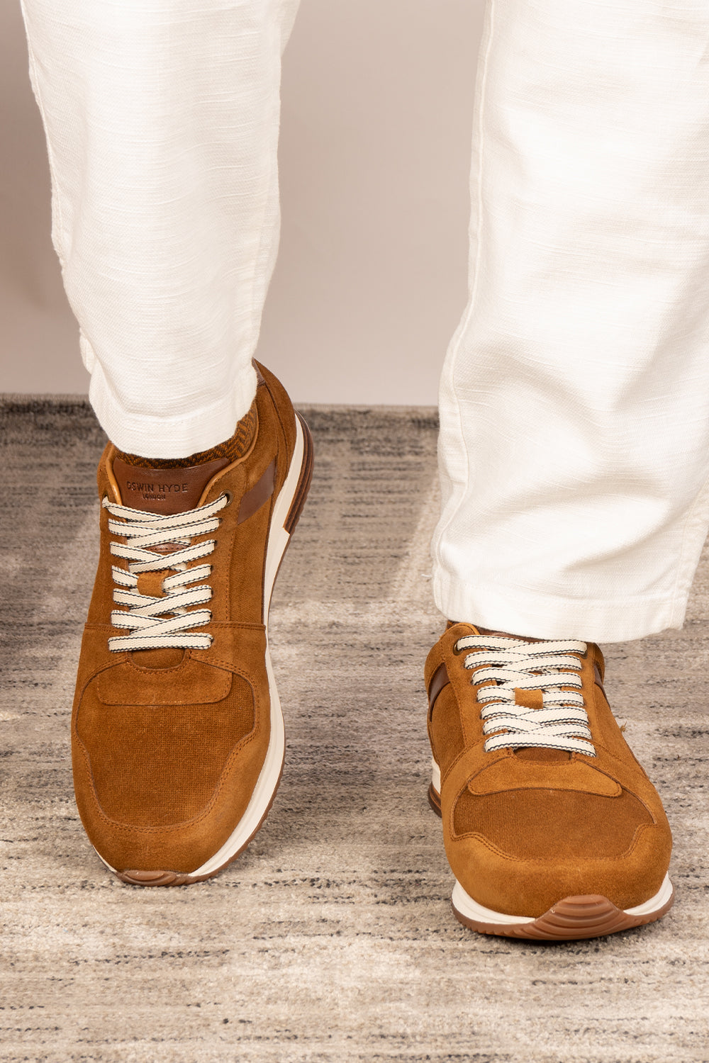 Rory sand suede leather sneakers for men, showcasing premium craftsmanship and durable construction for stylish everyday wear