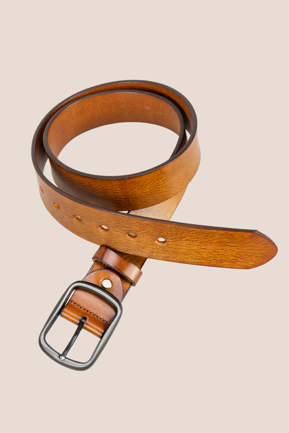 Hunter Tan leather belt for men, perfect with jeans or chinos