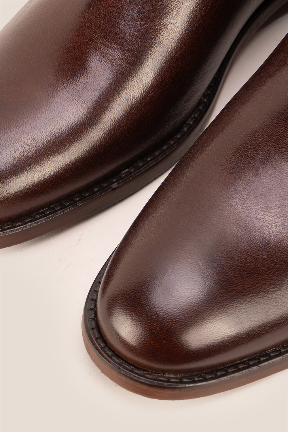 Jack Brown leather Chelsea boots for men, featuring a handmade sole that delivers enhanced durability and comfort