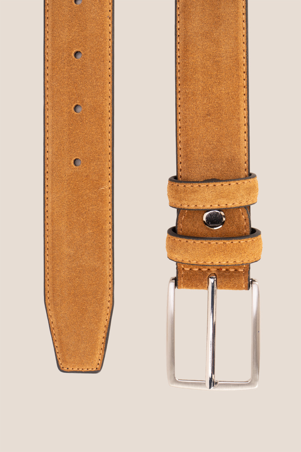 Kenneth Tan suede leather belt for men. Featuring a classic pin buckle, this belt combines style and durability with a soft suede finish.