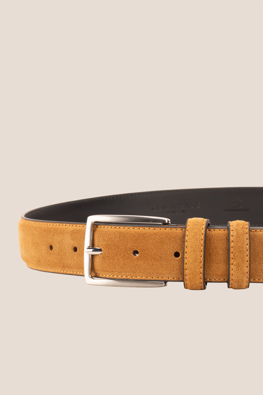 Kenneth Tan suede leather belt for men. Featuring a classic pin buckle, this belt combines style and durability with a soft suede finish.